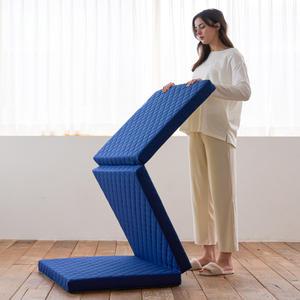 누보레 잠솔솔 허리에 좋은 토퍼매트리스 접이식 침대 바닥 3단 탄탄한 수면매트 MS 네이비