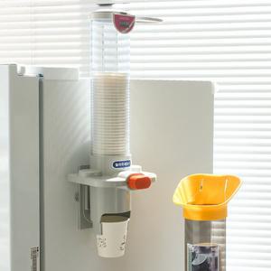 [니드코]원터치 종이컵 디스펜서 무타공 자석부착식 보관함 컵홀더