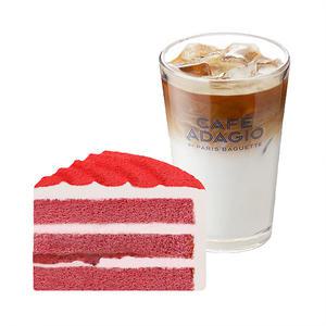 파리바게뜨 마이넘버원 딸기생크림 조각 케이크+아이스 카페라떼 1잔