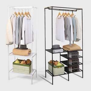 얄리 오픈형 선반 옷장 철제 다용도 스탠드 옷걸이 행거