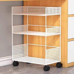 식탁수납함 책상 아래 바퀴 착용형 가정용 블랙 수납 선반 수포이 3단 식탁밑