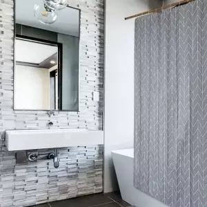 헤링본 체크 샤워 커튼 소 (WFHD74Q)