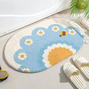 1+1 마켓욜 꽃내음 라운드 페브릭 발매트