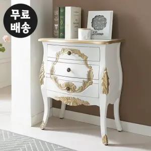 슈디 원목 서랍장 엔틱 3단 체스트 미니 폭좁은 거실