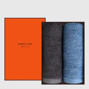 [송월타월]송월타올 뱀부 심플라인 수건 2매 선물세트 답례품