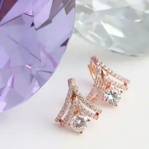 14K 골드필드 핀 큐빅 고급 볼드 원터치링 귀걸이 여자귀걸이 여성귀걸이 귀걸이선물