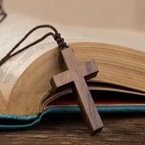 LYF 나무 십자가 목걸이 체인 끈 단체 선물 교회 성경학교 R0193