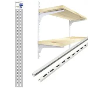 철재 선반기둥 벽선반 2단 60cm W 무지주벽선반 인테리어벽선반 철제벽선반 찬넬선반 거실선반