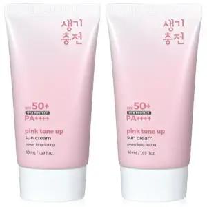 핑크 톤업 선크림 50ml 2개 자외선차단 SPF50+ 메이크업베이스 썬크림