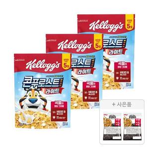 켈로그 콘푸로스트 라이트 530g, 3개 + 증정( 프로틴 그래놀라 제로슈거 40g, 2개 )