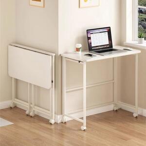 바퀴달린 접이식책상 슬림 80x40x74 화이트 이동식 창가