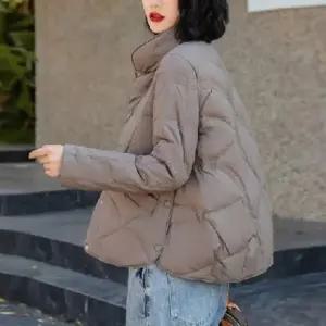 여성 경량 오리털 덕다운 패딩 점퍼 겨울 숏패딩 코트 (WFFXVWU)