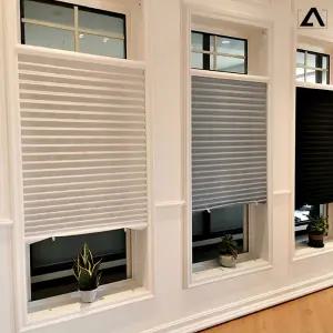 접착식 블라인드 세탁실 베란다 창문 부착 부직포 커튼 붙이는 햇빛가리개