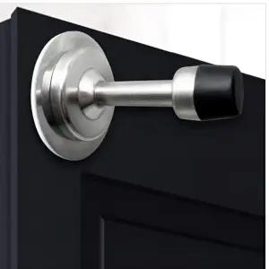 무타공 접착식 도어스토퍼 방문 바닥고정 도어 유리문 일자 스토퍼 120mm 2p