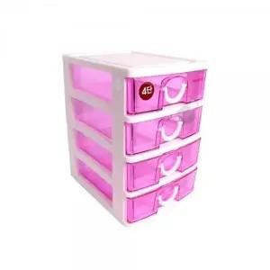 사무용품 영수증 보관 반투명 서랍장 4단 수납장