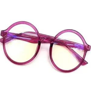 퍼플 색상 둥근 안경테 기본 스타일 유행 베이직 디자인 (WFJEQIM)
