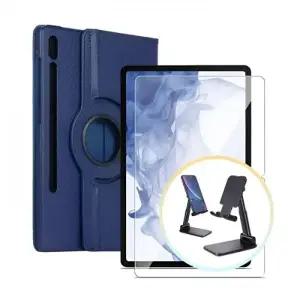 갤럭시탭S8 플러스 회전 케이스+액정 보호필름+폴더블 거치대