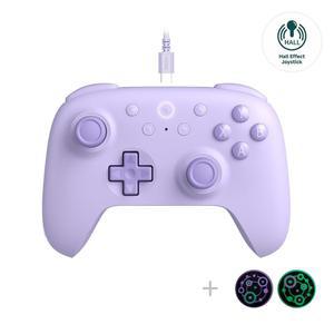 8Bitdo Ultimate 2C 홀 효과 조이스틱 및 트리거 유선 컨트롤러, 리매핑 가능한 L4/R4 범퍼, 터보 기능 럼블 진동(퍼플)