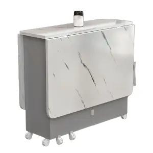 원형 식탁 접이식 원목 가정용 보조테이블 폴딩형 수납