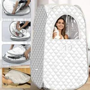 1인 사우나 이동식 땀증기함3L 찜질방 홈사우나 은백색