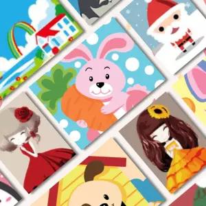 DIY 쉬운 명화 유화 그리기 세트 51종 소형 20x20/그림/액자/만들기/색칠하기/어린이/선물/색칠/놀이/그림