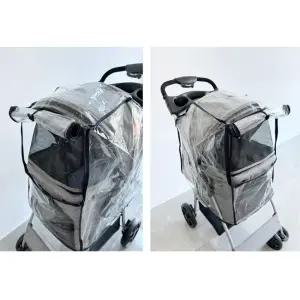 장마철 반려견산책 강아지 유모차 레인커버 접이식 애완