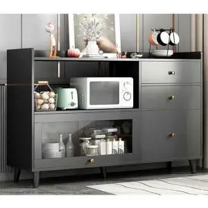 초대형 전자레인지 선반 120cm)  블랙) 전자렌지수납장 전자렌지거치대 전자렌지선반