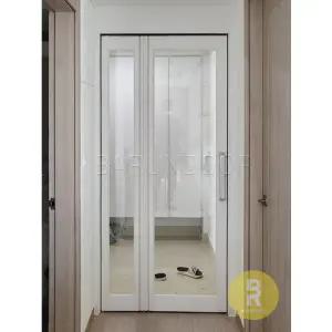 [바른도어]49번 폴딩스윙중문 화이트 투명강화유리