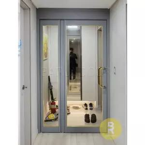 [바른도어]37번 폴딩스윙중문 연그레이 브론즈강화유리