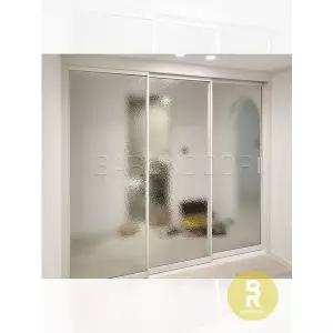 [바른도어]64번 초슬림3연동중문 화이트 아쿠아강화유리a