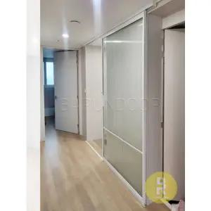 [바른도어]36번 원슬라이딩중문 유리분할형 화이트 모루세로강화유리