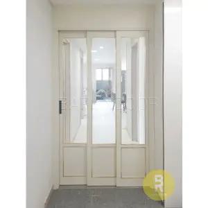 [바른도어]16번 슬림3연동중문 고시형 DS21 투명망입(부식)강화유리