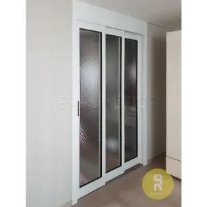 [바른도어]06번 슬림3연동중문 유백화이트 아쿠아강화유리