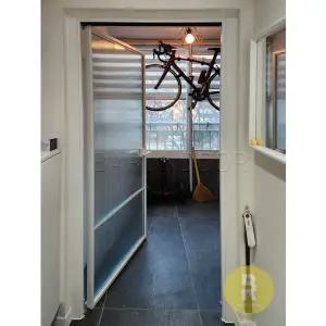 [바른도어]42번 90도 초슬림싱글여닫이중문 유리분할 모루세로강화유리(기타손잡이호환불가)