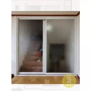 [바른도어]59번 초슬림2짝미서기중문 화이트 아쿠아강화유리a