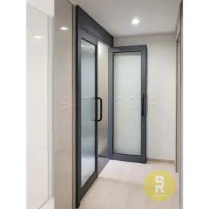 [바른도어]32번 정대칭양개스윙중문 진그레이 모루세로강화유리