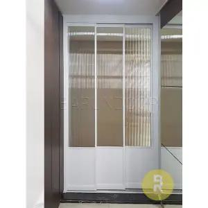 [바른도어]39번 초슬림3연동중문 고시형 화이트 모루세로강화유리a