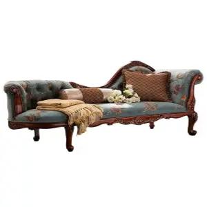 원목 카우치소파 빈티지 엔틱 북유럽 쇼파 럭셔리 패브릭 소파