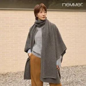 (25FW) 폭스울혼방 케이프코트 + 머플러