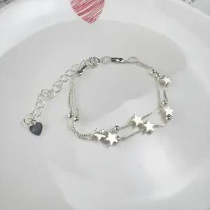 디아브 두줄 레이어드 미니 비즈 별 팔찌 스타