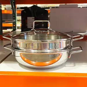 쿡에버 찜기 웍 28cm 코스트코 스테인리스 멀티 스티머 전골 볶음팬 인덕션 냄비 통3중