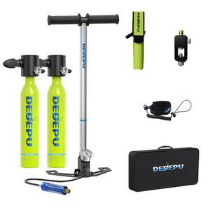 QDWETS 0.5L 스쿠버 다이빙 탱크 미니 휴대용 폐 키트, 도트 마크 산소 실린더 세트, 수중 장비 재사용 가능한 포니 보틀용 콤보 밸브 포함