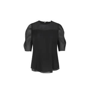 JJ지고트 백 리본 퍼프 슬리브 블라우스 GR5A0BL811 299548