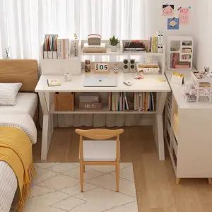 아이방 책상 청소년 학생 공부 심플 가정용 테이블 테이블(80x50x102CM/K다리)-네츄럴