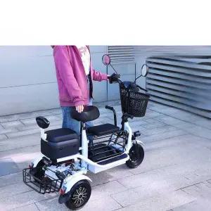 전동 오토바이 삼륜 접이식 경량 출퇴근용 자토바이 (8A배터리/수명30km/2인승)-색상메모