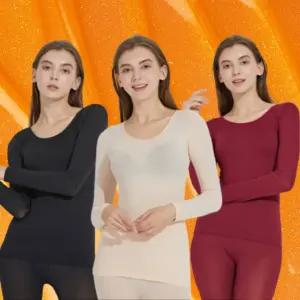 초경량 발열내의세트 슬림핏 겨울 보온내복 스판 프리사이즈 여성 3색상 남성 블랙