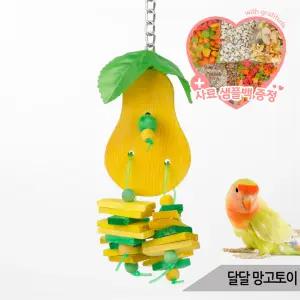 달달 망고토이 앵무새 장난감 나무토막 입질 알록달록
