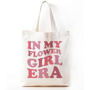 Zeghk NaZaUK 플라워 걸 프로포즈, 선물 가방 신부, 캔버스 토트백 에스테틱 여성, 신부 들러리