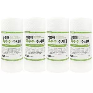 친환경 옥수수 수세미 생분해 뜯어쓰는 일회용 50매 4개
