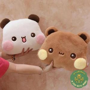귀여운 부부 두두 팬더 미타오 고양이 봉제 인형 베개 누르는 소리와 함께 커플 선물 쿠션 어린이 장난감
